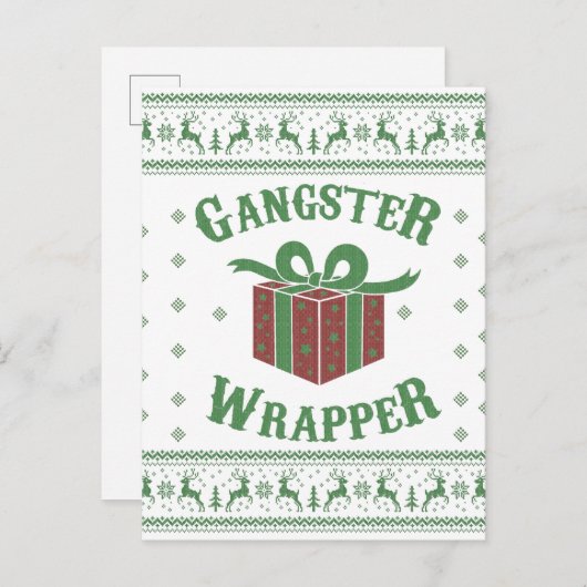 Gangster Wrapper Ugly Sweater Briefkaart (Voorkant / Achterkant)