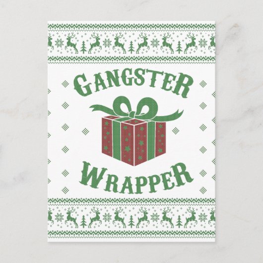 Gangster Wrapper Ugly Sweater Briefkaart (Voorkant)