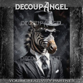 Gangster Zebra #1 Decoupage Tissuepapier