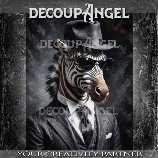 Gangster Zebra #1 Decoupage Tissuepapier