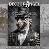 Gangster Zebra #2 Decoupage Tissuepapier