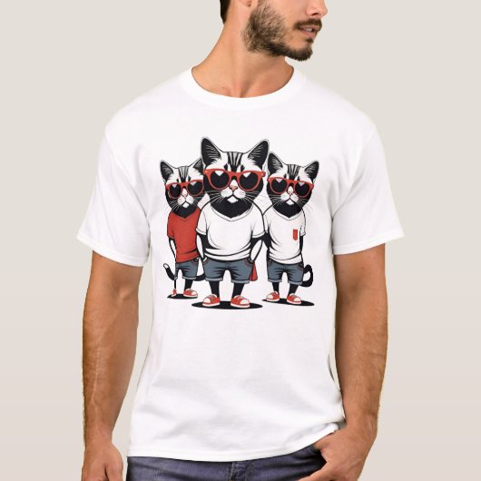 gangsterkatten t-shirt (Voorkant)