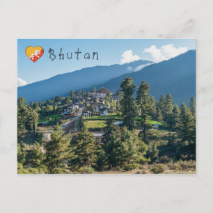Gangtey Goemba Buddhist klooster, centraal Bhutan Briefkaart