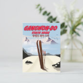 Gangwon-do Korea ski-poster Briefkaart (Staand voorkant)