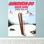 Gangwon do Korea ski-poster Canvas Afdruk (Insitu (Houten vloer))