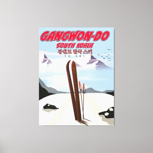 Gangwon do Korea ski-poster Canvas Afdruk (Voorkant)