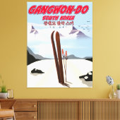 Gangwon do Korea ski-poster Canvas Afdruk (Insitu (Woonkamer))