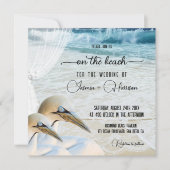 Gannet Beach met Lace Destination Wedding Kaart (Voorkant)