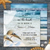 Gannet Beach met Lace Destination Wedding Kaart