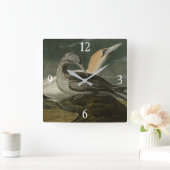 Gannet (Noord-Gannet) Audubon Birds of America Vierkante Klok (Huis)