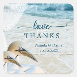 Gannets Elegant Beach Wedding Dank je Sticker