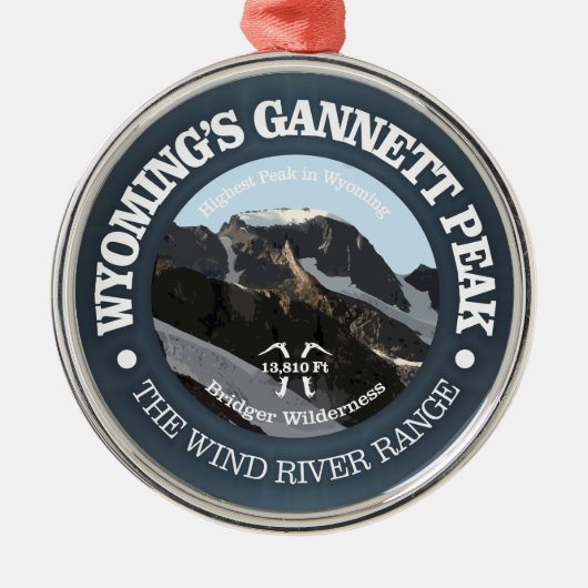 Gannett Peak Metalen Ornament (Voorkant)
