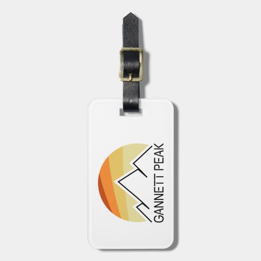 Gannett Peak Retro Bagagelabel (Voorkant verticaal)