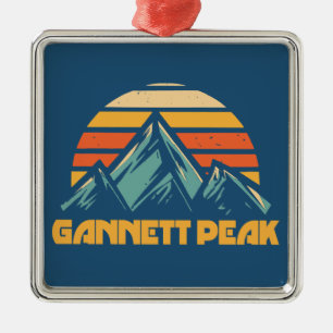 Gannett Peak Retro Turquoise Metalen Ornament