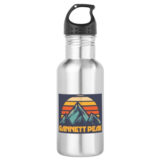 Gannett Peak Retro Turquoise Waterfles (Voorkant)