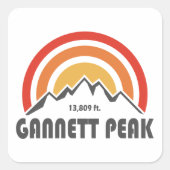 Gannett Peak Vierkante Sticker (Voorkant)