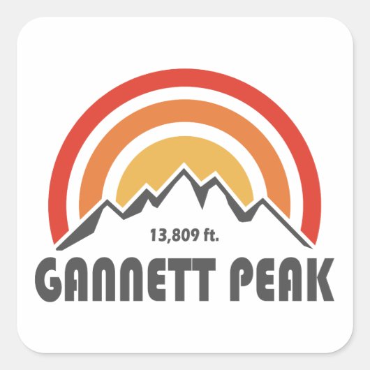 Gannett Peak Vierkante Sticker (Voorkant)