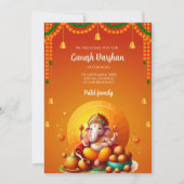 Ganpati darshan invite kaart Ganesh pooja uitnodig (Voorkant)