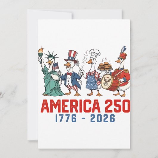 Gans 4 juli Amerika 250e 1776 2026 Kaart (Voorkant)