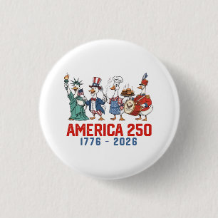 Gans 4 juli Amerika 250e 1776 2026 Ronde Button 3,2 Cm