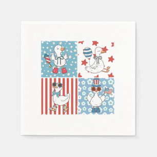 Gans Amerikaanse Vlag Herdenkingsdag 4 juli Servet