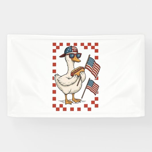 Gans Amerikaanse Vlag Memorial Day 4 juli Spandoek (Horizontaal)