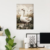 Gans Antieke Print, Lente Digitale Schildering Poster (Thuiskantoor)