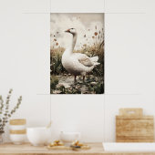 Gans Antieke Print, Lente Digitale Schildering Poster (Keuken)