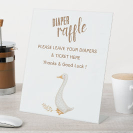 Gans Baby shower Luier Raffle Teken Reclamebord Met Voetstuk