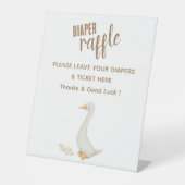 Gans Baby shower Luier Raffle Teken Reclamebord Met Voetstuk (Voorkant)