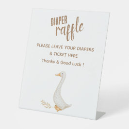 Gans Baby shower Luier Raffle Teken Reclamebord Met Voetstuk