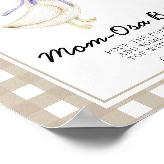 gans baby shower - Momosa bar Poster (Hoek)