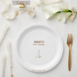 Gans Baby shower Papieren Bordje