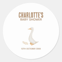Gans Baby shower Ronde Sticker