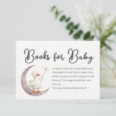 Gans babyshower boeken verzoekkaart kaart (Staand voorkant)
