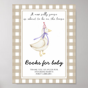 gans babyshower - boeken voor baby poster