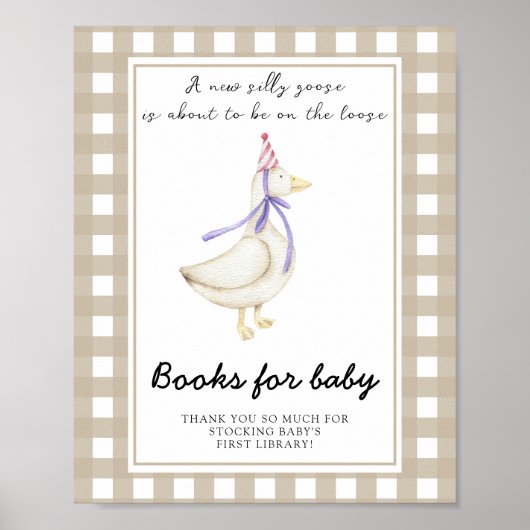 gans babyshower - boeken voor baby poster (Voorkant)