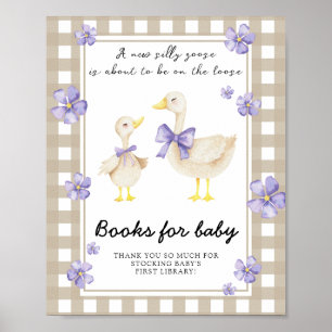 gans babyshower - boeken voor baby poster
