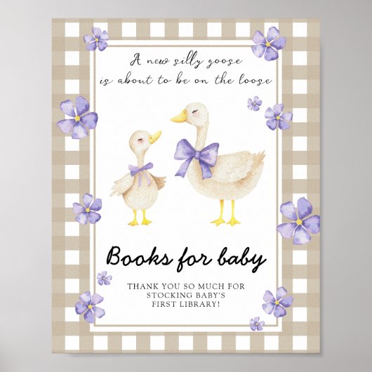 gans babyshower - boeken voor baby poster (Voorkant)