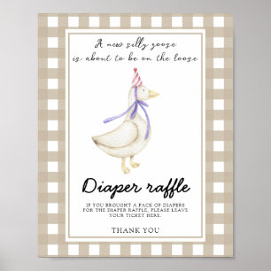 Gans babyshower - luier raffle poster