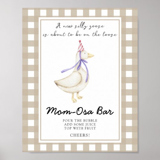 gans babyshower - Momosa bar Poster (Voorkant)