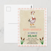 Gans babyshower uitnodiging (Voorkant / Achterkant)