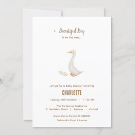 Gans babyshower uitnodigingskaart kaart