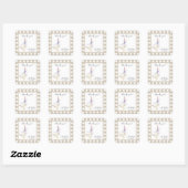 Gans Babyshower Vouw Dankkaart Vierkante Sticker (Vel)