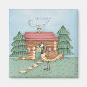 Gans bij blokhut magneet (Voorkant)