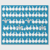 Gans die papierrollen wikkelt cadeaupapier (Vlak)