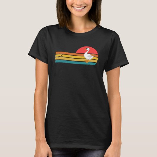 Gans Dier Retro Boerderij Dier T-shirt (Voorkant)