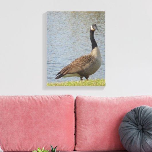 Gans door vijver Canvas Art (Insitu (Woonkamer))