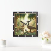 Gans en eenden rustiek vierkante klok (Huis)