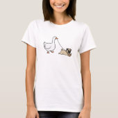 Gans en honden lezen T-shirt Grappige Pug-moeder (Voorkant)